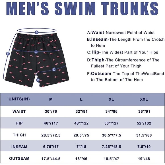 Swim Trunks Quick Dry Bathing Suit for Men with Compression Liner - Picture 6 of 6